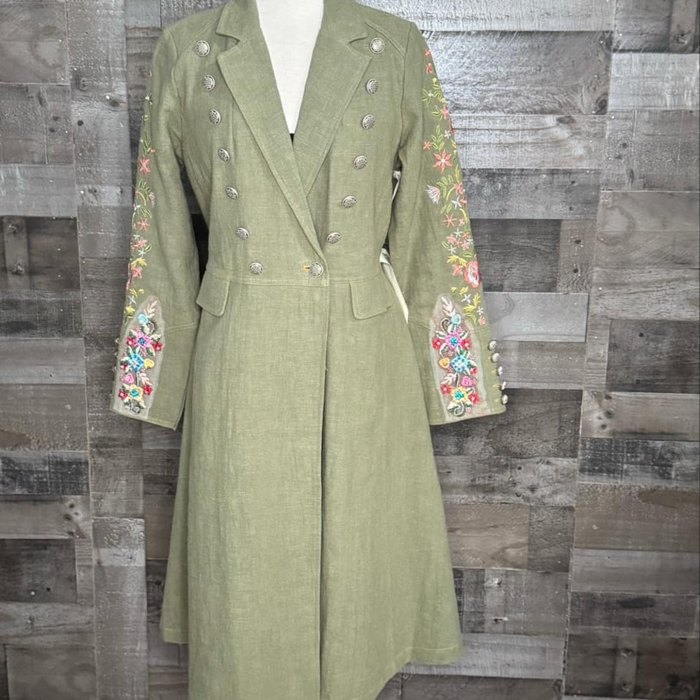 Aratta 'General  jacket Olive Green Linen Coat